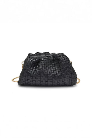 Tate Woven Frame Clutch: Black - JO+CO
