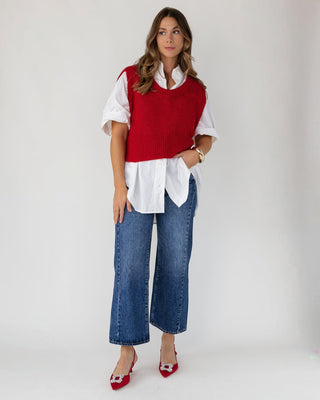 Tessa Sweater Vest - Red - JO+CO