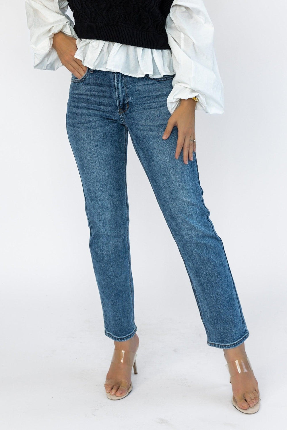Vanessa Medium Wash Straight Denim - Final Sale - JO+CO