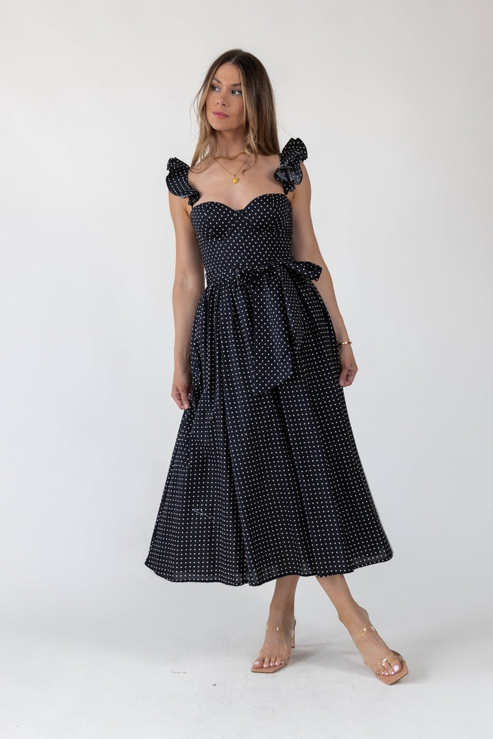 Vara Black Polka Dot Dress - Final Sale - JO+CO