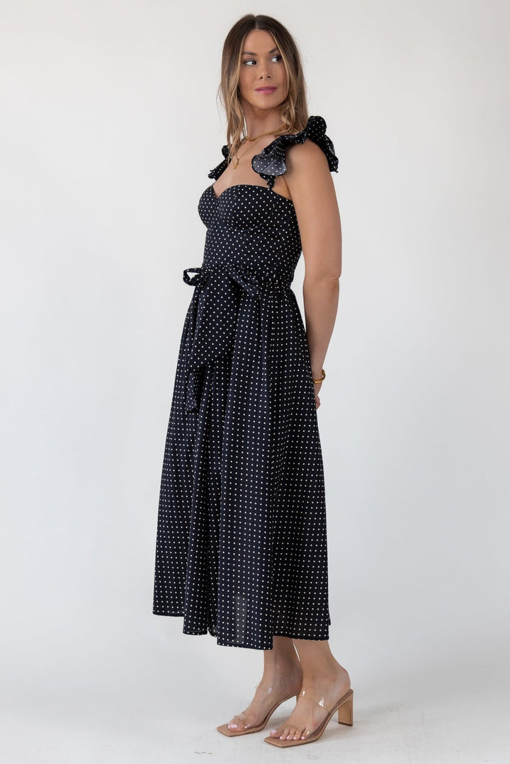 Vara Black Polka Dot Dress - Final Sale - JO+CO