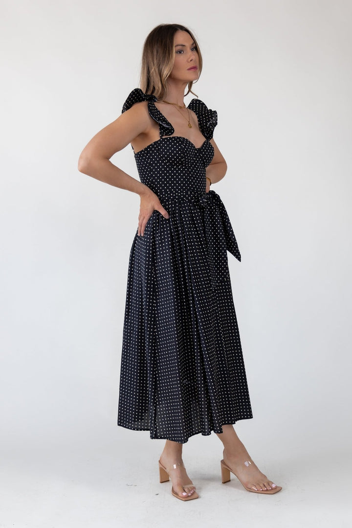 Vara Black Polka Dot Dress - Final Sale - JO+CO