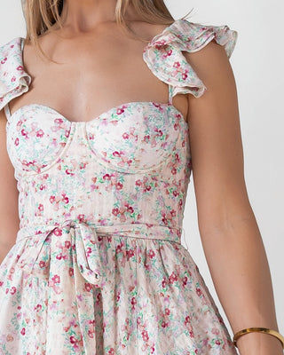 Vara Blush Floral Corset Maxi Dress - Final Sale - JO+CO