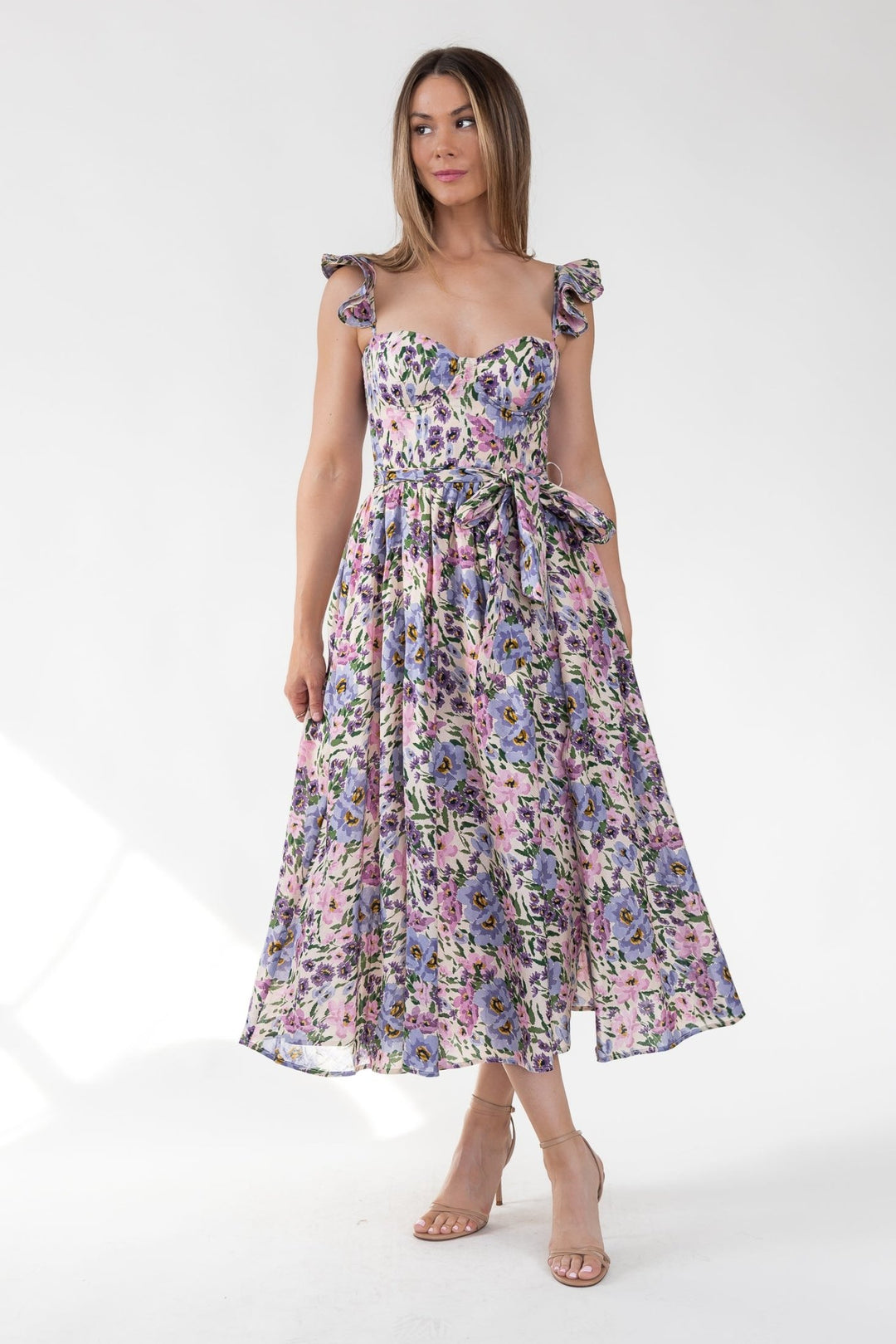 Vara Lilac Floral Corset Dress - Final Sale - JO+CO