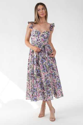 Vara Lilac Floral Corset Dress - Final Sale - JO+CO
