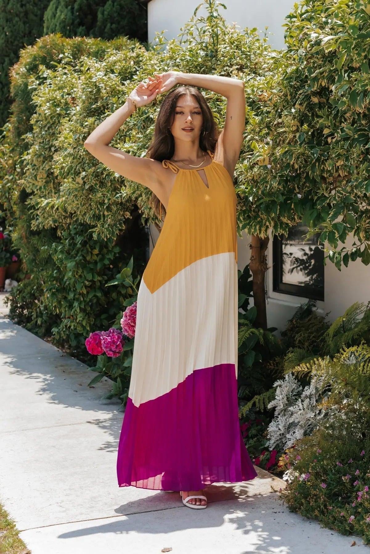 Vivienne Color Block Maxi Dress - JO+CO