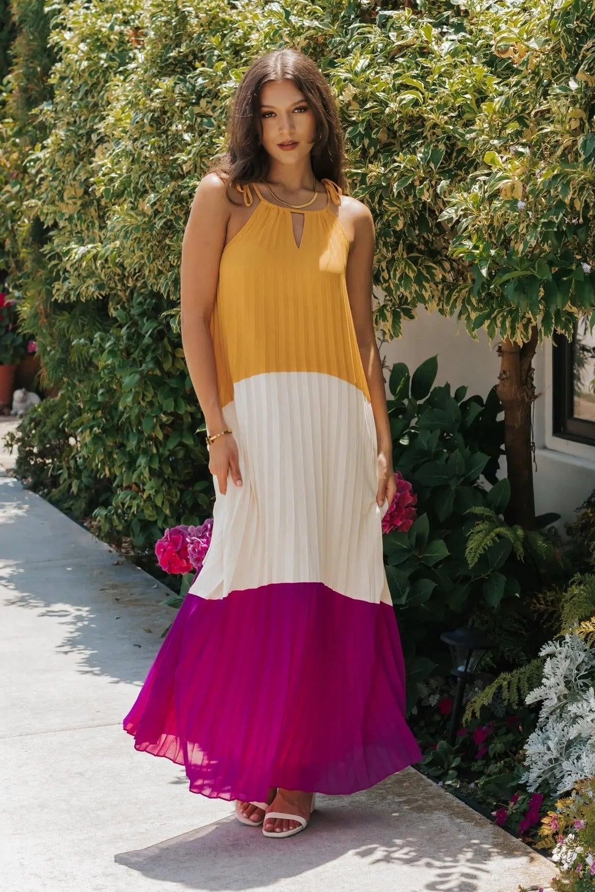 Vivienne Color Block Maxi Dress - JO+CO