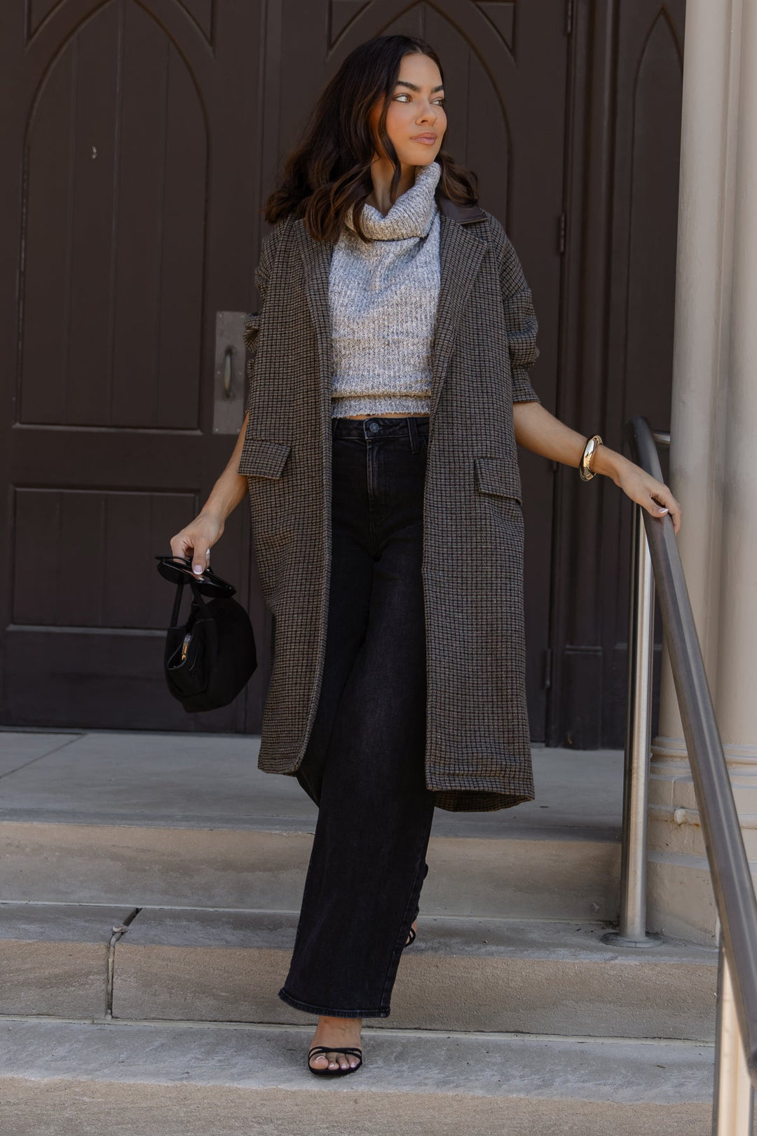 Wells Grey Check Oversized Coat - JO+CO