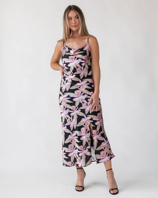 Willah Black Floral Midi Dress - Final Sale - JO+CO