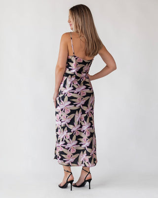 Willah Black Floral Midi Dress - Final Sale - JO+CO