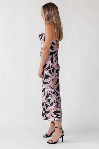 Willah Black Floral Midi Dress - Final Sale - JO+CO