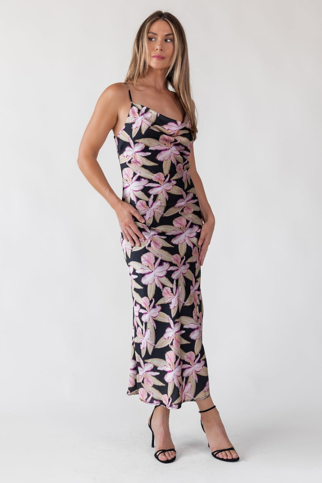 Willah Black Floral Midi Dress - Final Sale - JO+CO