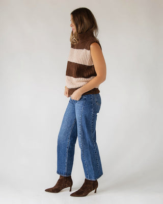 Wren Sweater Vest — Cocoa/Cream - JO+CO