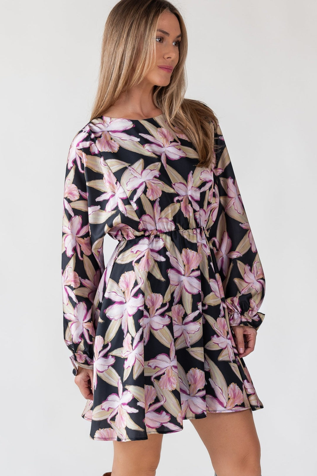 Zayla Black Floral Mini Dress - Final Sale - JO+CO