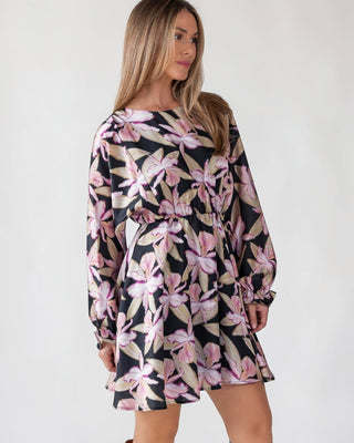 Zayla Black Floral Mini Dress - Final Sale - JO+CO