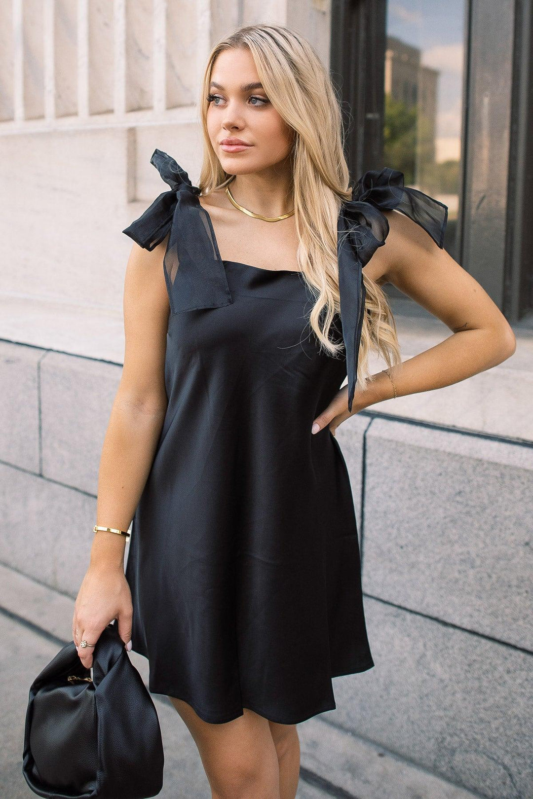 Chic Ties Satin Mini Dress - JO+CO