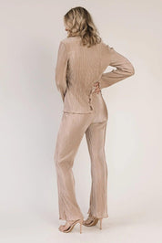 Plissé Panache Taupe Pants - JO+CO