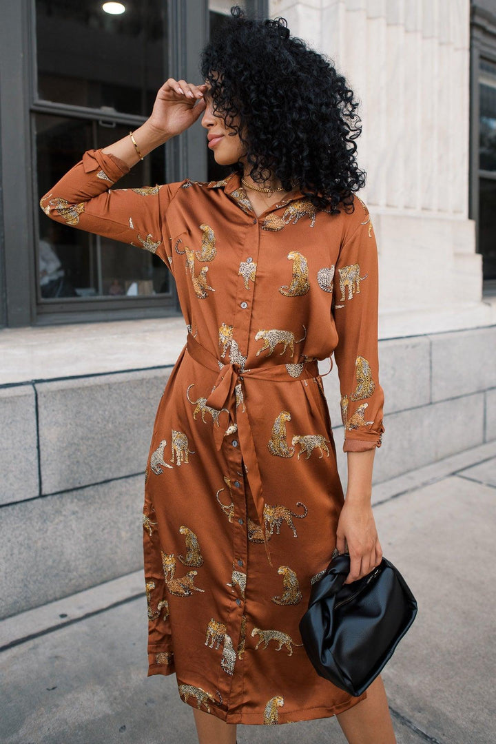 Prowl In Style Satin Midi Dress - JO+CO