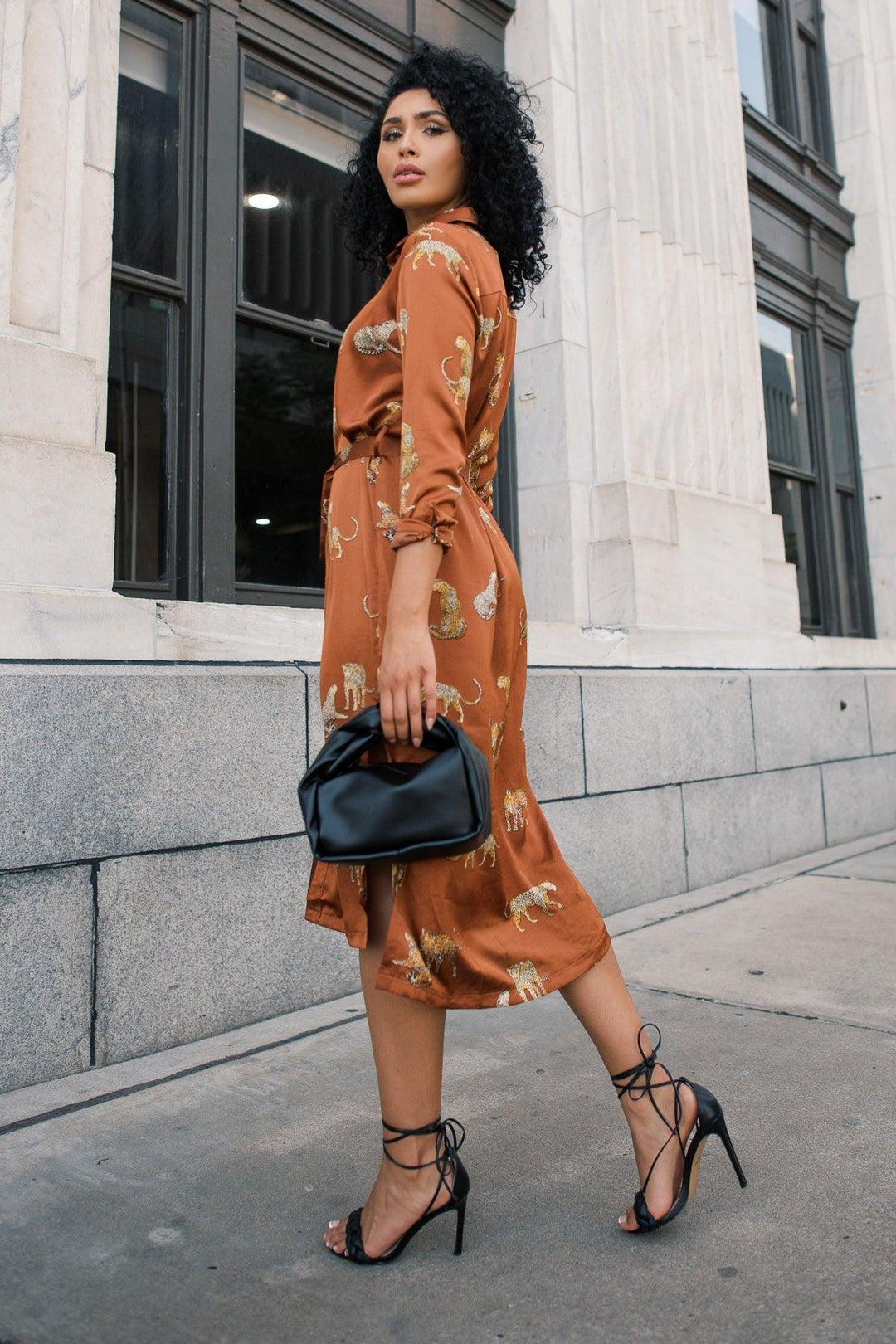 Prowl In Style Satin Midi Dress - JO+CO