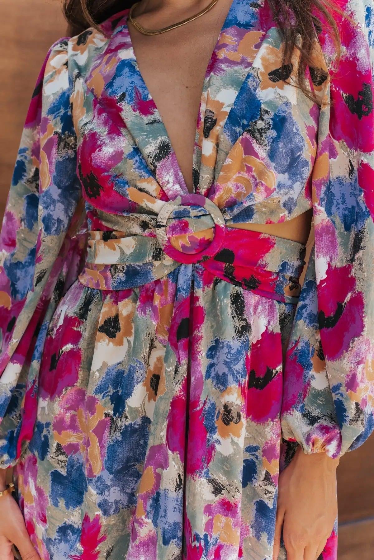 Sienna Floral Cut Out Maxi Dress - JO+CO