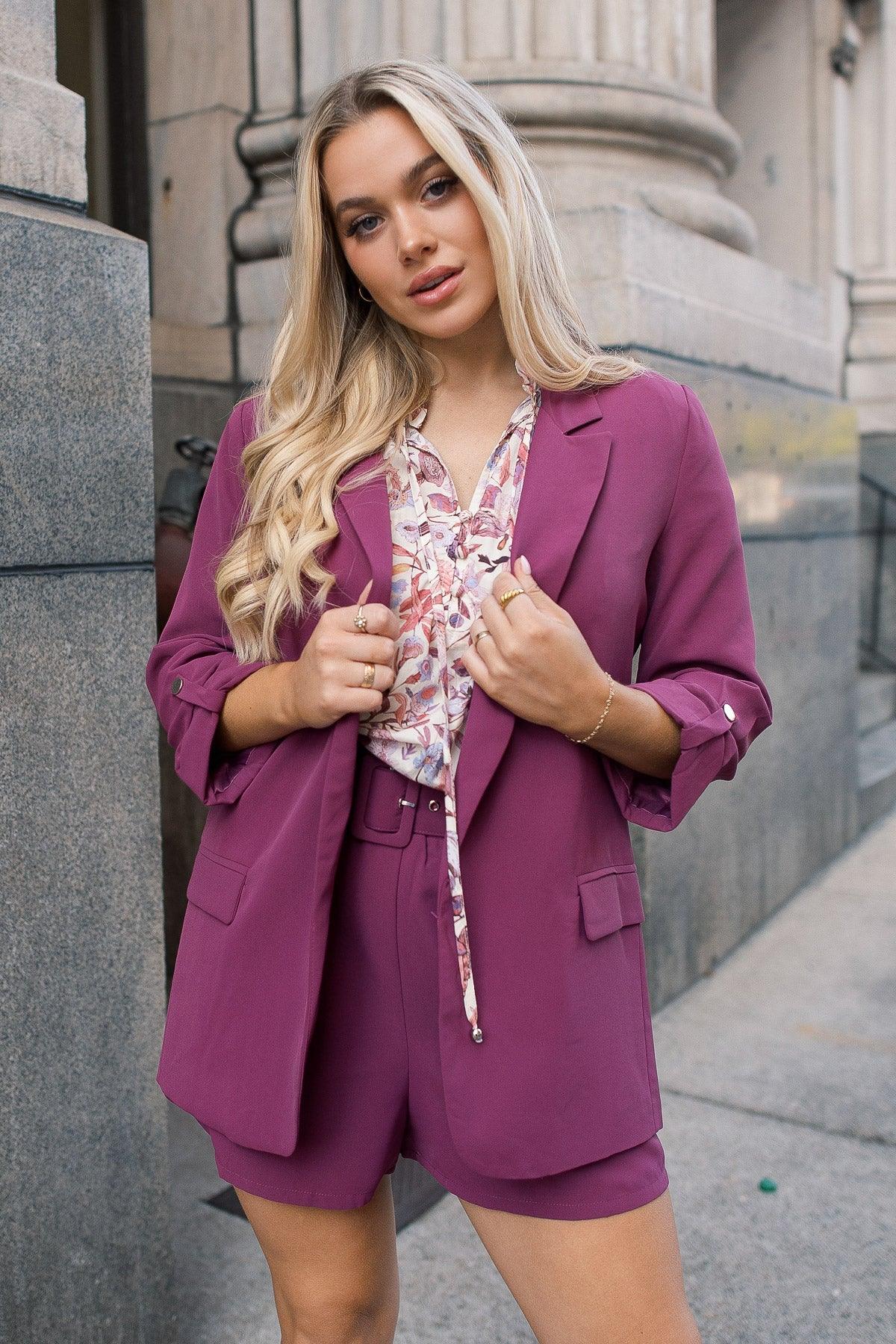 Taking Charge Blazer &amp; Short Set - JO+CO