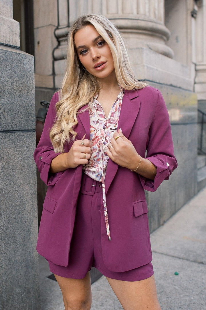 Taking Charge Blazer & Short Set - JO+CO