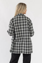 Whitney Plaid Tweed Blazer - Black/White - JO+CO